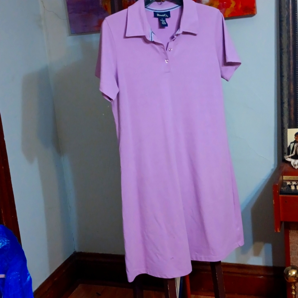 Denim & Company medium women's purple activewear Polo long dress